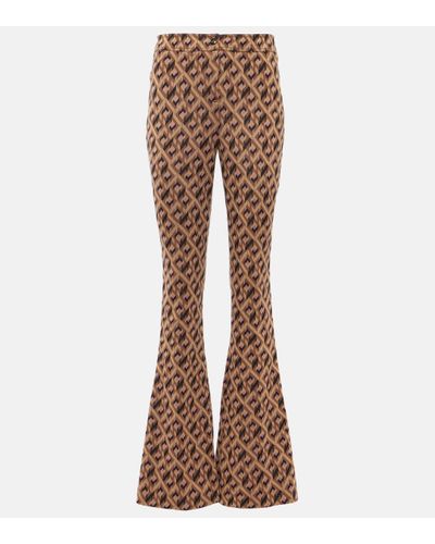 Diane von Furstenberg Greg Printed Flared Trousers - Brown