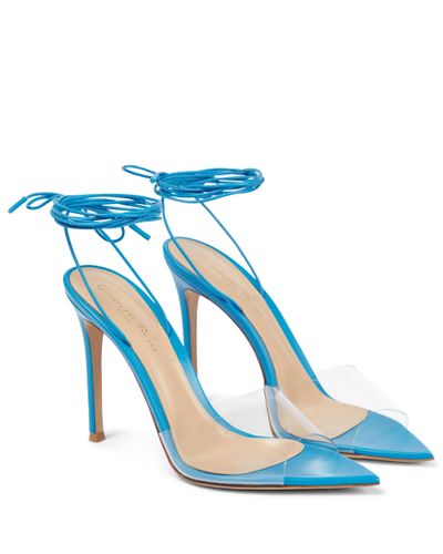 Gianvito Rossi Skye 85 Leather Pvc Sandals - Blue