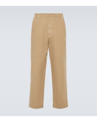 The Row Marlon Cotton Canvas Straight Trousers - Natural