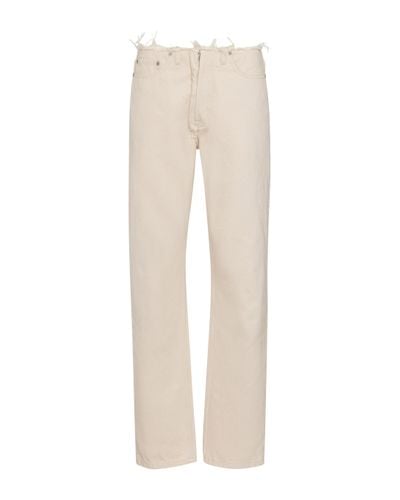 Maison Margiela Distressed Mid-rise Straight Jeans - Natural