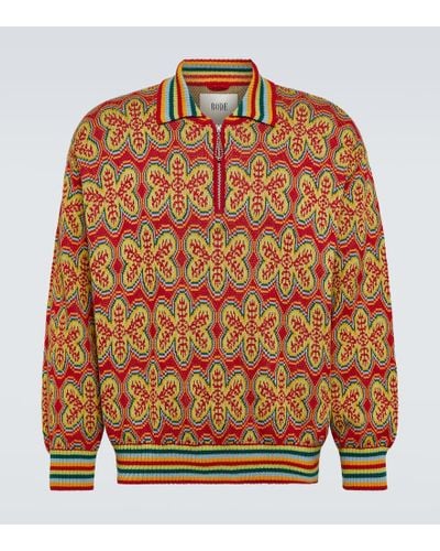 Bode Dream State Jacquard Cotton Sweater - Orange