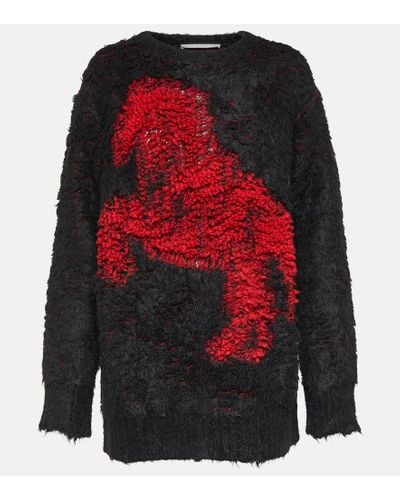 Stella McCartney Jersey de mezcla de lana en jacquard - Rojo