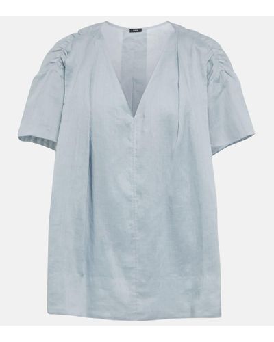 JOSEPH Bluse aus Ramie - Blau