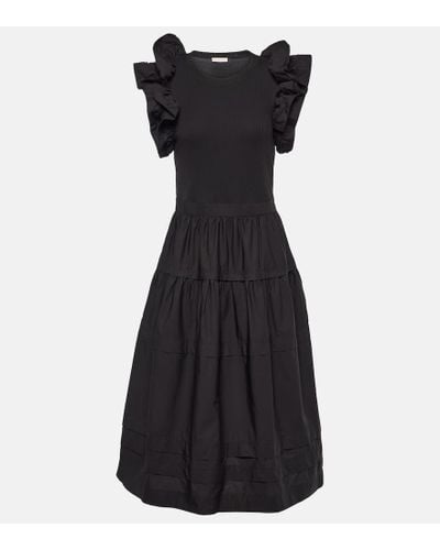 Ulla Johnson Vestido midi Francine con volantes - Negro