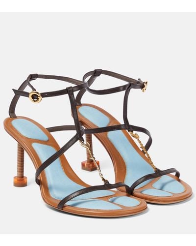 Jacquemus Les Sandales Pralu Logo-plaque Leather Sandals - Brown