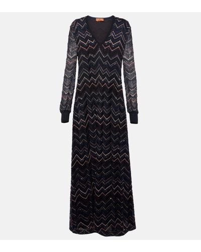 Missoni Zig Zag Sequined Maxi Dress - Black