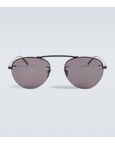 Saint Laurent Sl 575 Aviator Sunglasses - Brown
