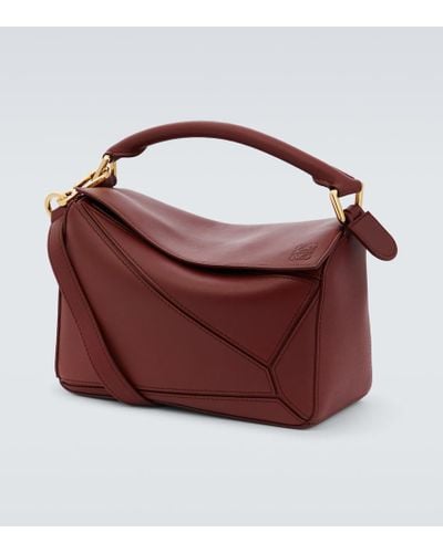 Loewe Puzzle Small Leather Shoulder Bag - Red