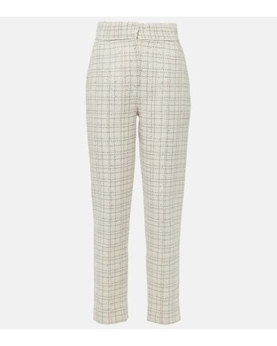 Elie Saab Embellished Tweed Trousers - White