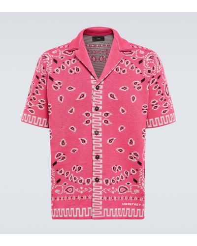 Alanui Bandana Cotton Bowling Shirt - Pink