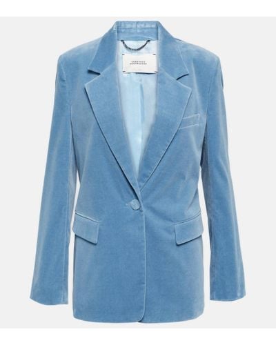 Dorothee Schumacher Blazer Elegance Softness in velluto - Blu