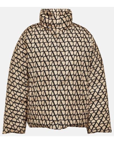 Valentino Chaqueta de plumas Toile Iconographe - Marrón