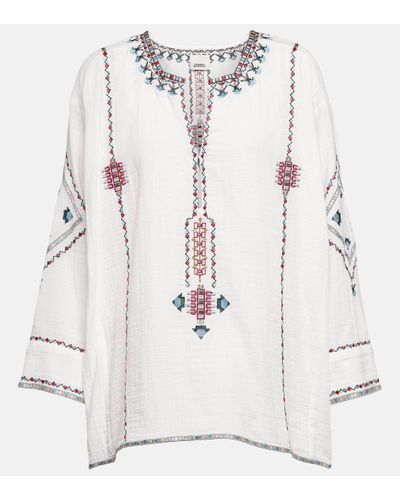 Isabel Marant Blouse Clarisa brodee - Blanc