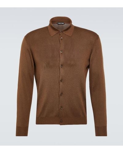 Tom Ford Knitted Silk Shirt - Brown