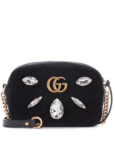 gucci black velvet crossbody