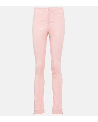 ROTATE BIRGER CHRISTENSEN Sequin-embellished Slim Trousers - Pink