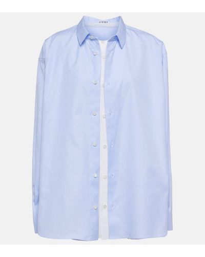 Loewe Camisa de popelin de algodon a capas - Azul