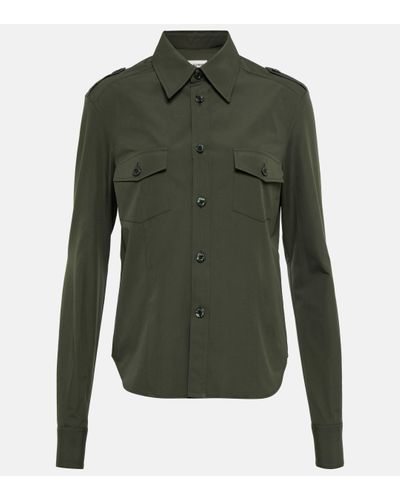 Saint Laurent Chemise en coton - Vert