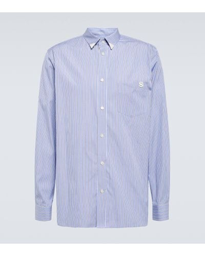 Sacai Thomas Mason Striped Cotton Shirt - Blue