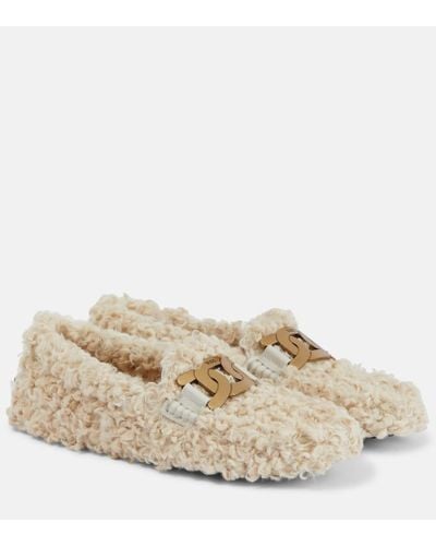 Tod's Loafers Gommino aus Shearling - Natur