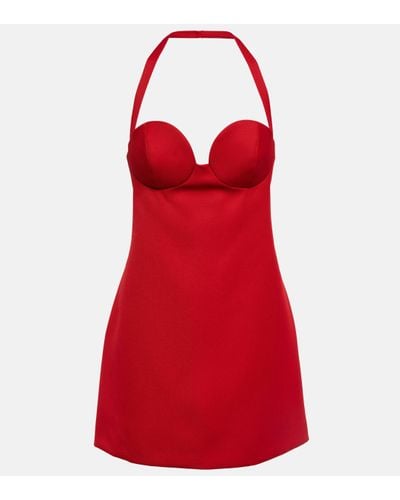 Magda Butrym Halterneck Virgin Wool Minidress - Red