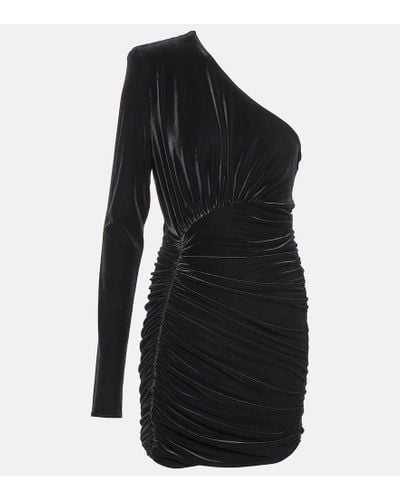 Alexandre Vauthier One-shoulder Velvet Minidress - Black