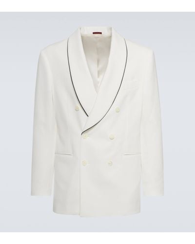 Brunello Cucinelli Cotton Tuxedo Jacket - White