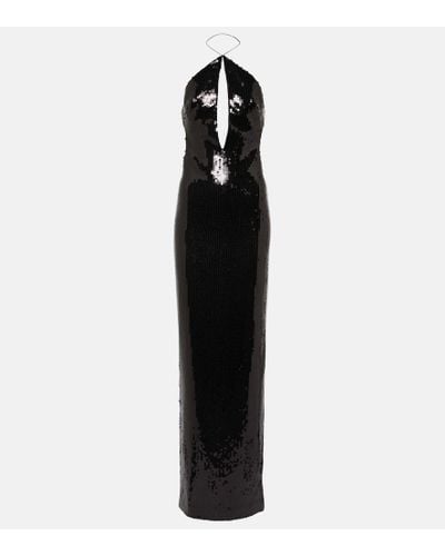 Monot Elsa Cutout Sequined Gown - Black