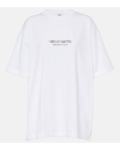Vetements T-shirt en coton a logo - Blanc