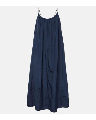 Faithfull The Brand Seine Silk And Cotton Maxi Dress - Blue
