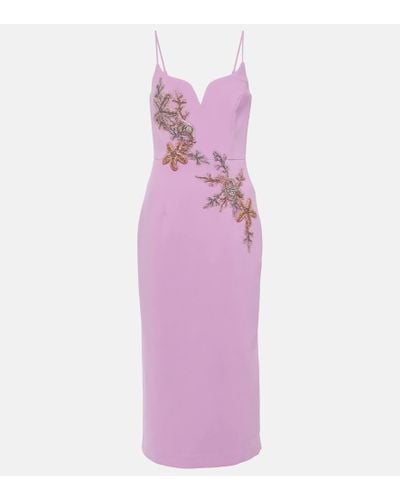 Rebecca Vallance Chantara Embellished Crepe Midi Dress - Purple