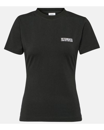 Vetements T-shirt in jersey di misto cotone - Nero