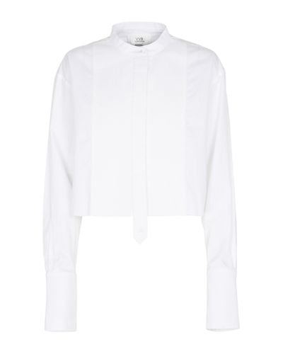 Victoria Beckham Cropped Cotton Shirt - White