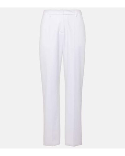 Valentino Low-rise Cotton Slim Pants - White
