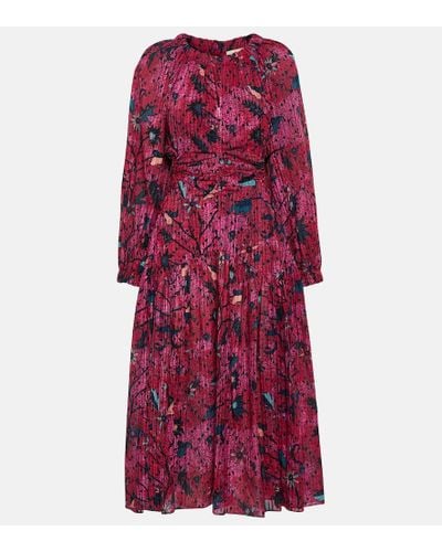 Ulla Johnson Helia Printed Cotton-blend Midi Dress - Red