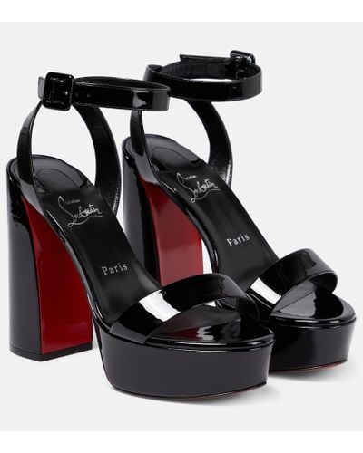 Christian Louboutin Movida Sabina Patent Leather Platform Sandals - Black