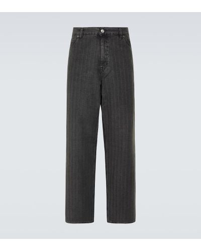 Our Legacy Vast Cut Striped Straight Jeans - Gray