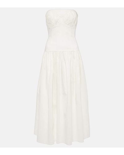 TOVE Lauryn Strapless Cotton-blend Midi Dress - White