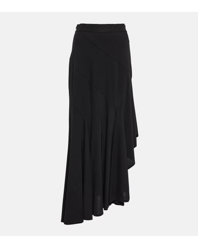 Max Mara Estella Asymmetrical Maxi Skirt - Black