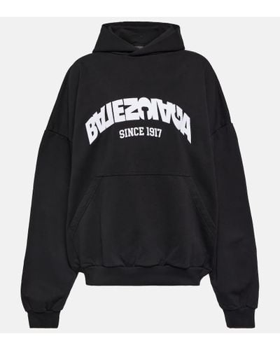 Balenciaga Back flip round hoodie oversized - Schwarz