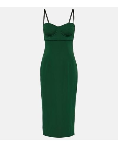 Dolce & Gabbana Charmeuse Corset Dress - Green
