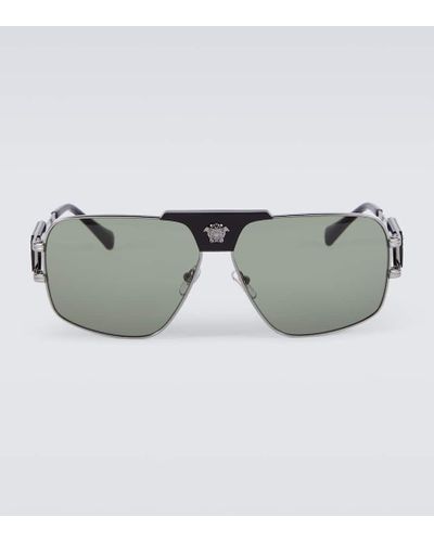 Versace Medusa Aviator Sunglasses - Gray