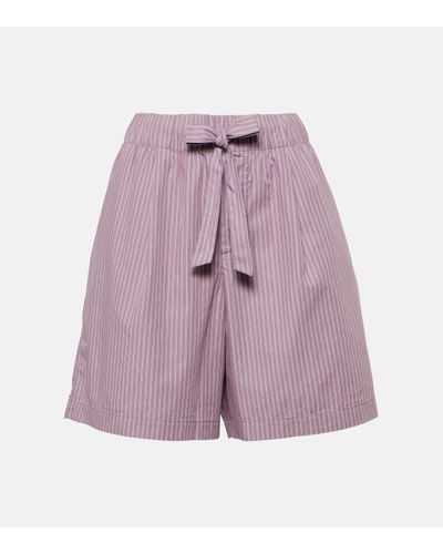 Birkenstock 1774 X Tekla Striped Cotton Pyjama Shorts - Purple