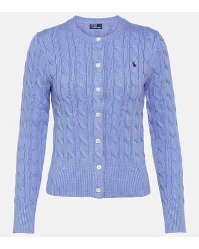 Ralph Lauren Polo Pony Cable-knit Cardigan - Blue