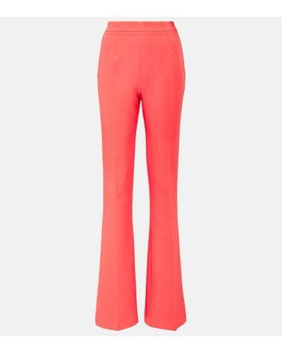 Safiyaa Pantaloni flared Alexa in crepe - Rosso