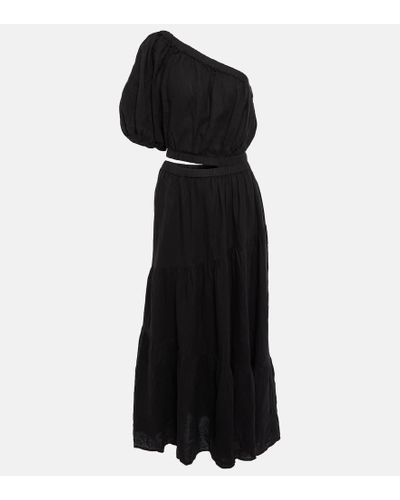 Velvet Giselle Linen Maxi Dress - Black