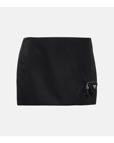 Prada Minifalda de nylon de tiro bajo - Negro