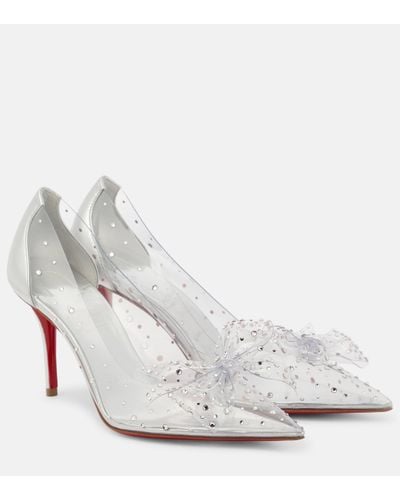 Christian Louboutin Jelly Strass 80 Embellished Pvc Court Shoes - White