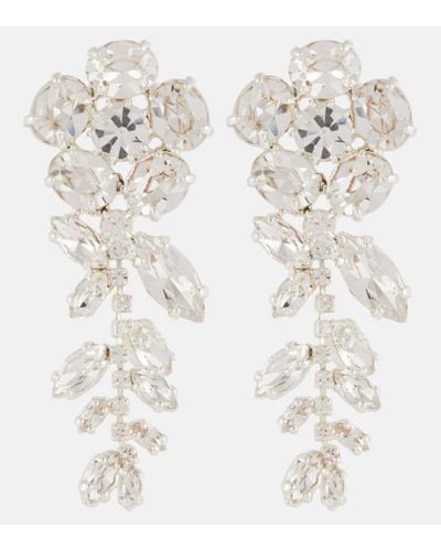 Magda Butrym Crystal-embellished Floral Drop Earrings - White