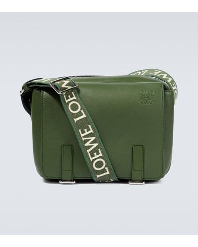 Loewe Xs Leather Messenger Bag - Green